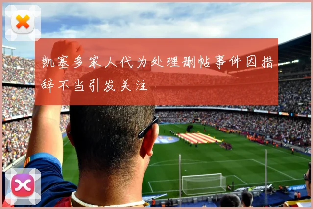 凯塞多家人代为处理删帖事件因措辞不当引发关注